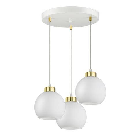 Lampa Wisząca Sufitowa Żyrandol Biała Szklane Kule White Glass EZ3 LED