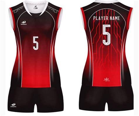 Red Volleyball Uniform Volleyball Shirt Designs Volleyball Uniforms