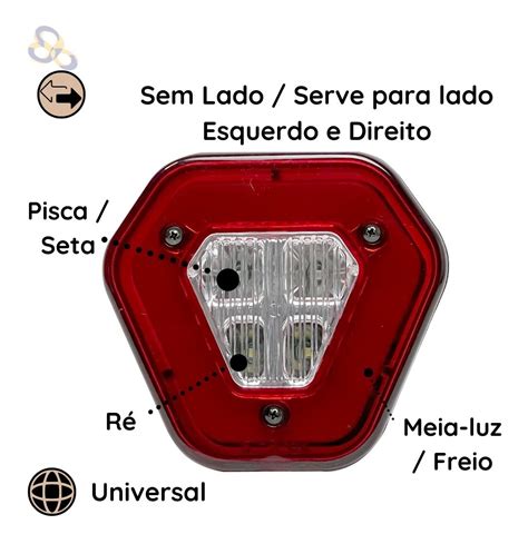 Par Lanterna Led Carretinha Reboque Imperme Vel Psx Lan Am Frete Gr Tis