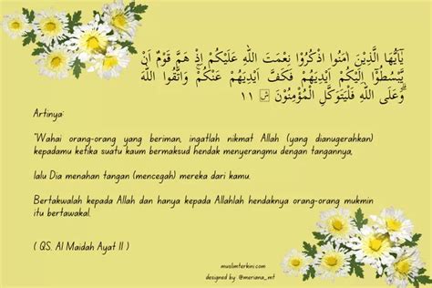 Surah Al Maidah Ayat Arab Latin Dan Artinya Tentang Nikmat Allah