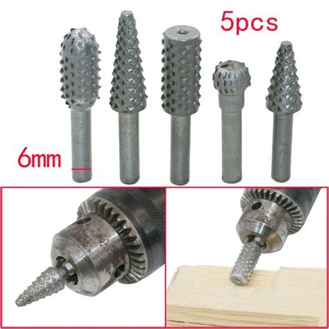 Pcs Mm Shank Rotary Burr Set Wood Rasp File Drill Bits Rotary