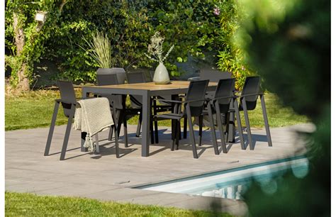 Ensemble Table Et Chaises De Jardin Plateau C Ramique Et Aluminium