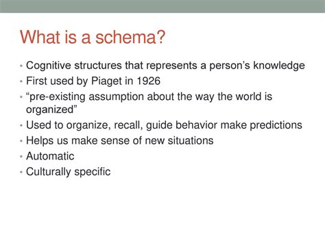 Schema Example Psychology