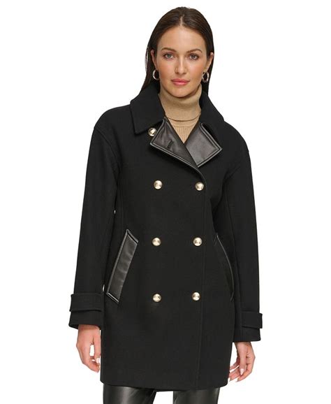 Dkny Women S Double Breasted Wool Blend Coat Macy S