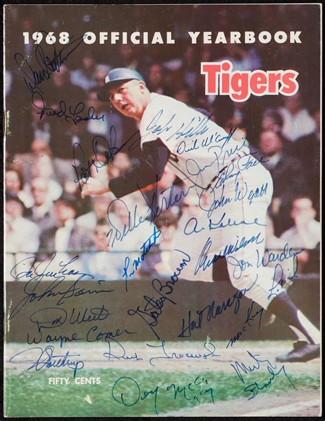 Lot Detail 1968 Detroit Tigers Team Signed Yearbook 24 BAS