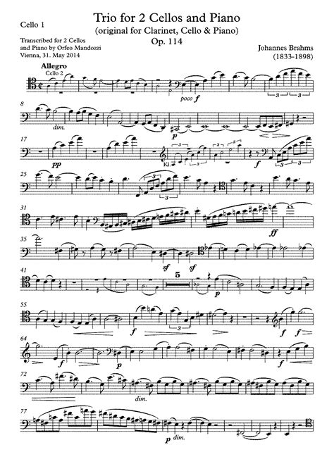 Clarinet Trio Op 114 Brahms Johannes IMSLP Free Sheet Music PDF