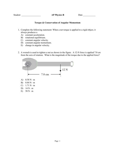 Torque And Angular Momentum 1