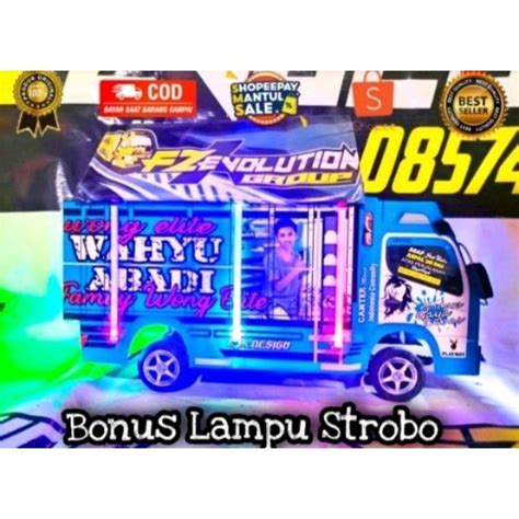 Jual Miniatur Truk Oleng Full Lampu Led Dan Terpal Shopee Indonesia