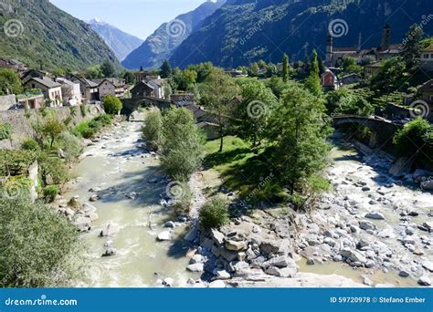 River Ticino At Giornico On Leventina Valley Stock Photo Image Of