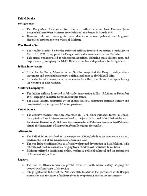 Fall Of Dhaka Pdf Pakistan Bangladesh