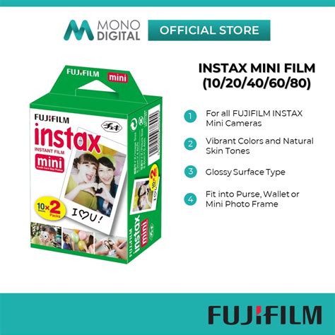 Fujifilm Instax Mini Film Instant Camera Film Instax Film Twin Pack 10