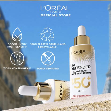 Jual Loreal UV Defender Sun Repair Invisible Serum SPF 50 PA