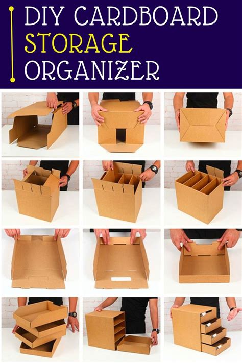 Diy Cardboard Storage Organizer Cardboard Storage Cardboard Crafts Diy Jewelry Box Diy