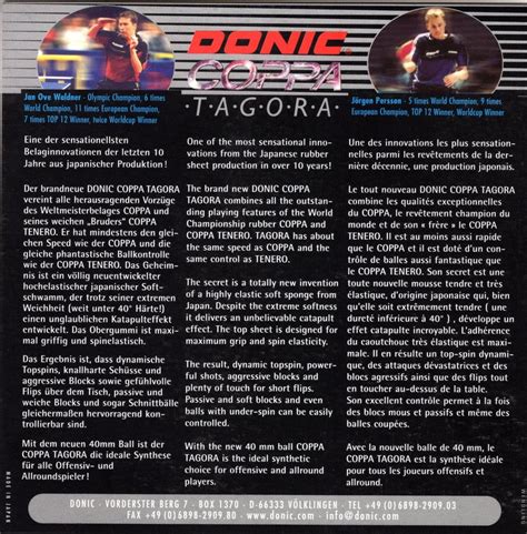 Donic Coppa TAGORA - TT-TOP - ALLES FÜR'S TISCHTENNIS - Aus ...