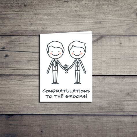 Congratulations Grooms Gay Wedding Card Etsy