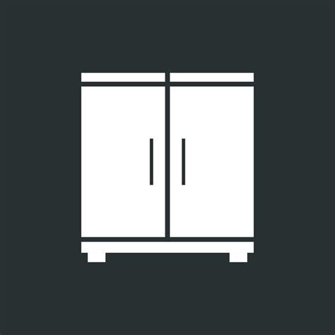 Cupboard Icon On Black Background Modern Flat Pictogram For Business