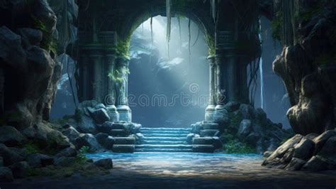 The Enchanted Crystal Cave Entrance Stock Photo - Image of rock ...