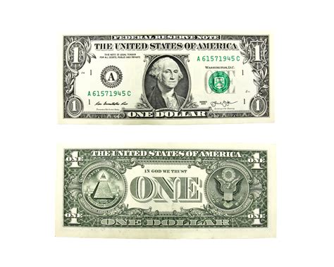 A One Dollar Bill In Closeup View Isolated Against A Texture Dollar