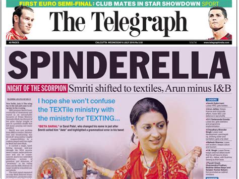 Post Shunting Telegraph Takes On Smriti Irani Again Calls Her Spinderella Oneindia News