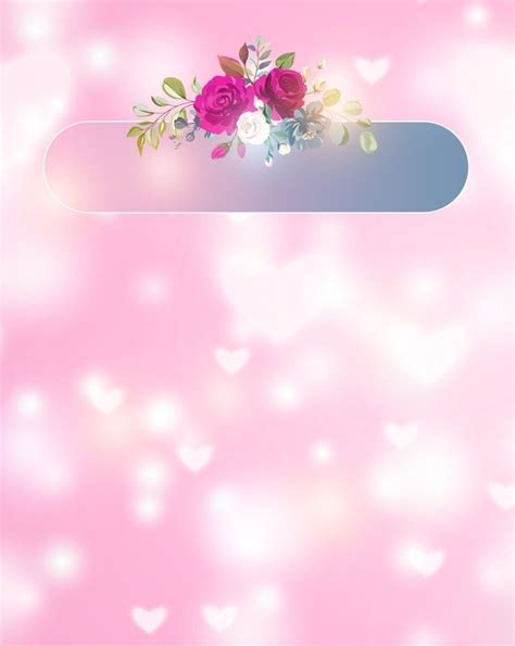 A Pink Background With Hearts And Flowers On The Bottom Right Corner Is