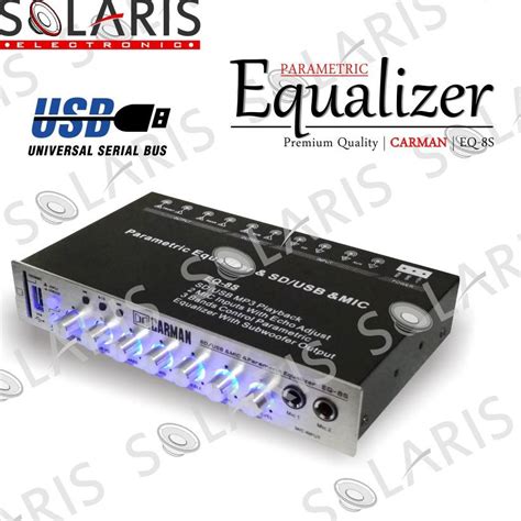 Jual PARAMETRIC EQUALIZER USB SD Dan MIC Carman EQ 8S Panel Alumunium