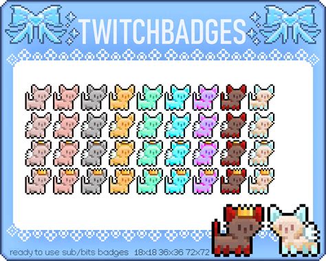 Cat Sub Bit Badges Cute Pixel Art Lol Rank Cats For Twitch Kittibit