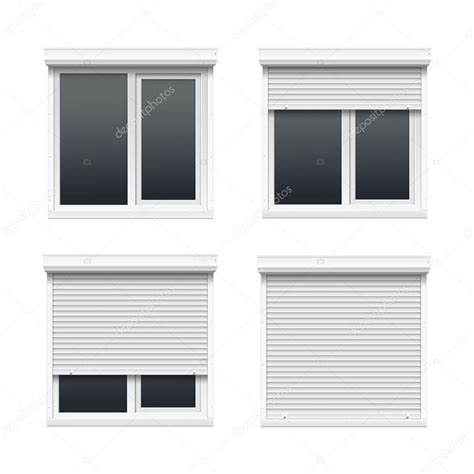 Vector Set Of Windows With Rolling Shutters Stock Vector Zonda