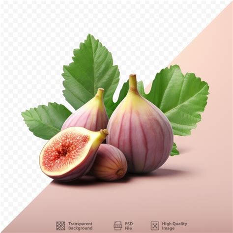 Premium Psd Fig Fruits With Leaves On Transparent Background