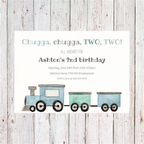 Customizable Train Birthday Invitation Vehicle Invitation Etsy Artofit