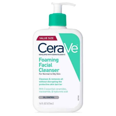 Cerave Foaming Facial Cleanser For Normal To Oily Skin Ml