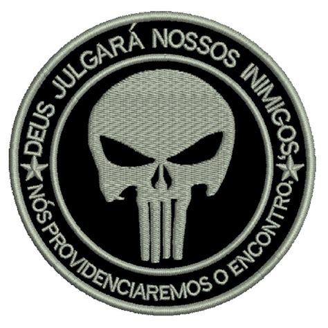 Patch Bordado Justiceiro Punisher Julgar Cinza Militar Shopee Brasil