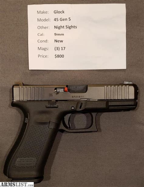 Armslist For Sale Glock 45 Gen 5 Night Sights