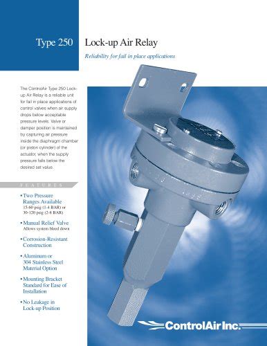 Type Instrument Air Filter Regulator Controlair Pdf Catalogs