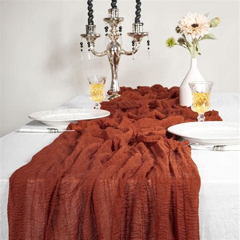 Amazon Vitalizart Terracotta Cheesecloth Table Runner Ft Cheese