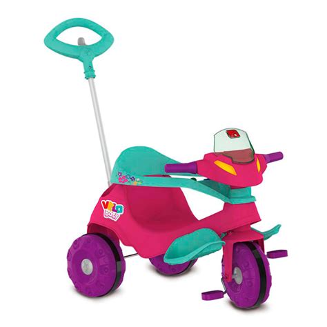 Triciclo Velobaby G2 Passeio E Pedal Rosa Bandeirante Triciclo