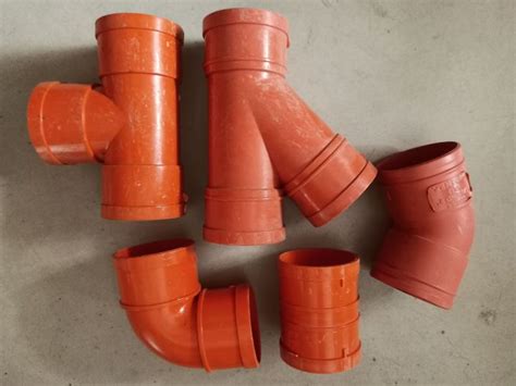 Orange Pvc Sanitary Fittings Elbow 45 And 90 Degrees Coupling And