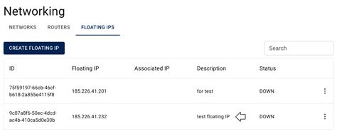 Floating IPs - EWW | ITandTEL Cloud Docs