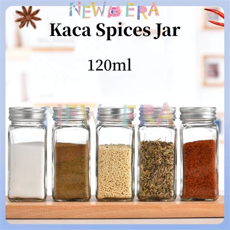 Jual Newera Botol Bumbu Dapur Tabur Kaca Spices Jar Tempat Bumbu Garam