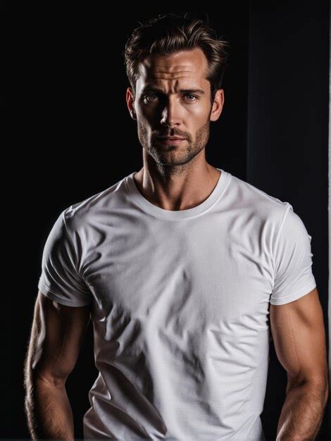 Premium Photo Blank White Tshirt Male Model For Mockup