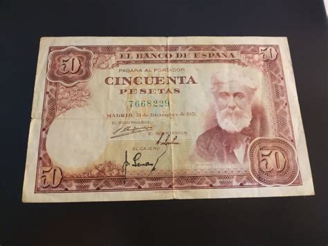 50 pesetas 1951 Sin Serie Rusiñol