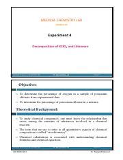 Experiment Four.pdf - MEDICAL CHEMISTRY LAB 200221130 Experiment 4 ...