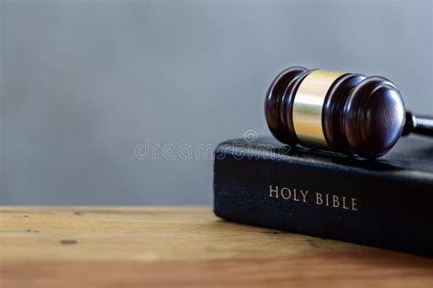 Judge Hammer With Holy Bible On Table Stock Photo Image Of Concept