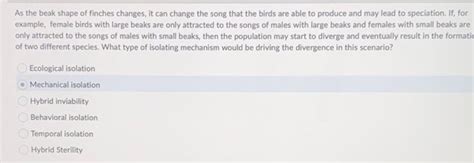 As The Beak Shape Of Finches Changes It Can Change