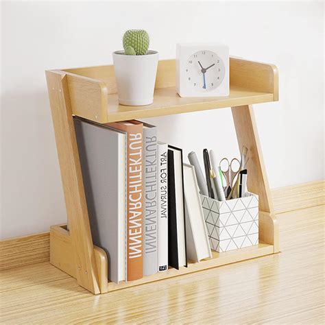 Amazon.com: Desk Shelf,Wooden Small Bookshelf - Freestanding Mini ...