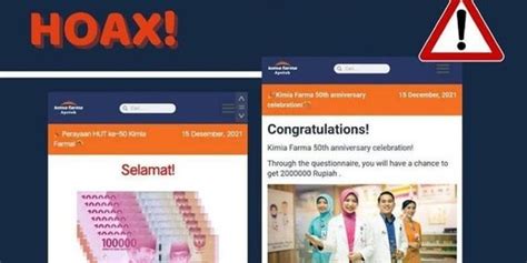 CEK FAKTA Hoaks Perayaan HUT Kimia Farma Bagikan Hadiah Uang Rp2 Juta