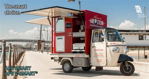 Piaggio Ape Smart V Smart Mobile Food Truck And Cooking Station