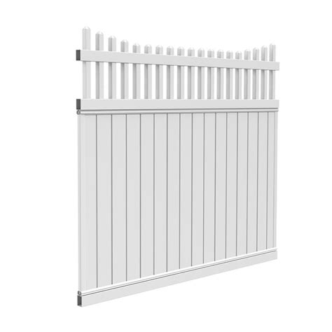 Barrette Select White Scalloped Picket Vinyl Fence Panel (Common: 72-in ...