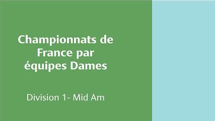 Le Championnat De France Par Quipes Mid Am Dames D Ligue De Golf