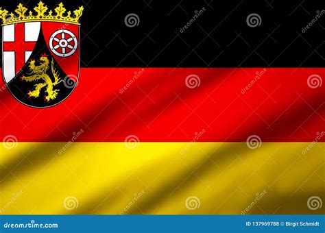 Ejemplo Realista De La Bandera De Renania Palatinado Alemania Stock De