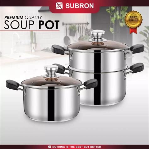 Jual Panci Sup Dengan Steamer Kukus Merek Subron 2 SUSUN 20cm 24cm FF2